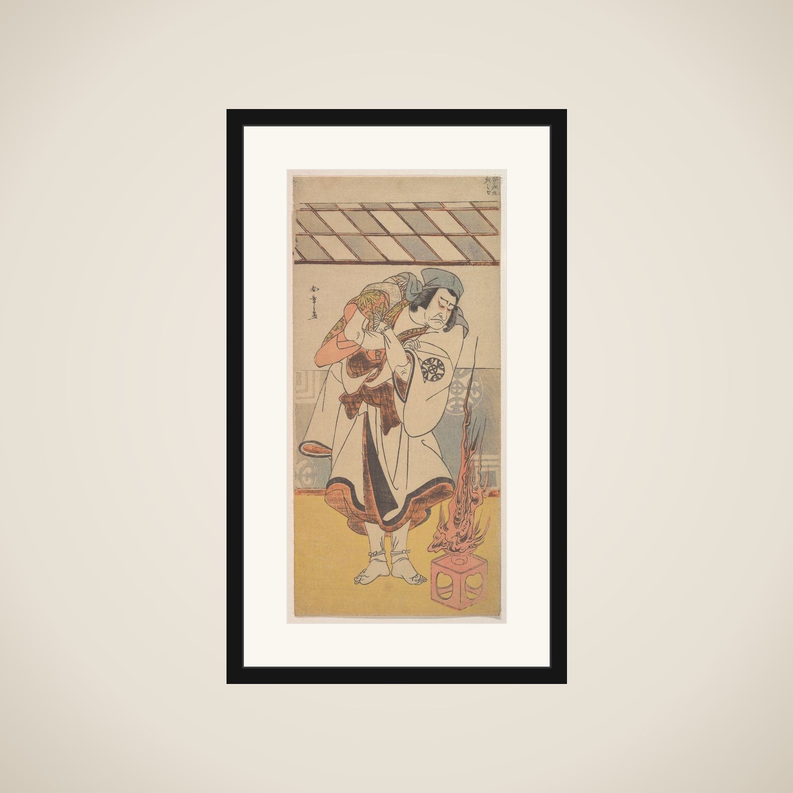 The First Nakamura Nakazo in the Role of Chinzai Hachiro framed