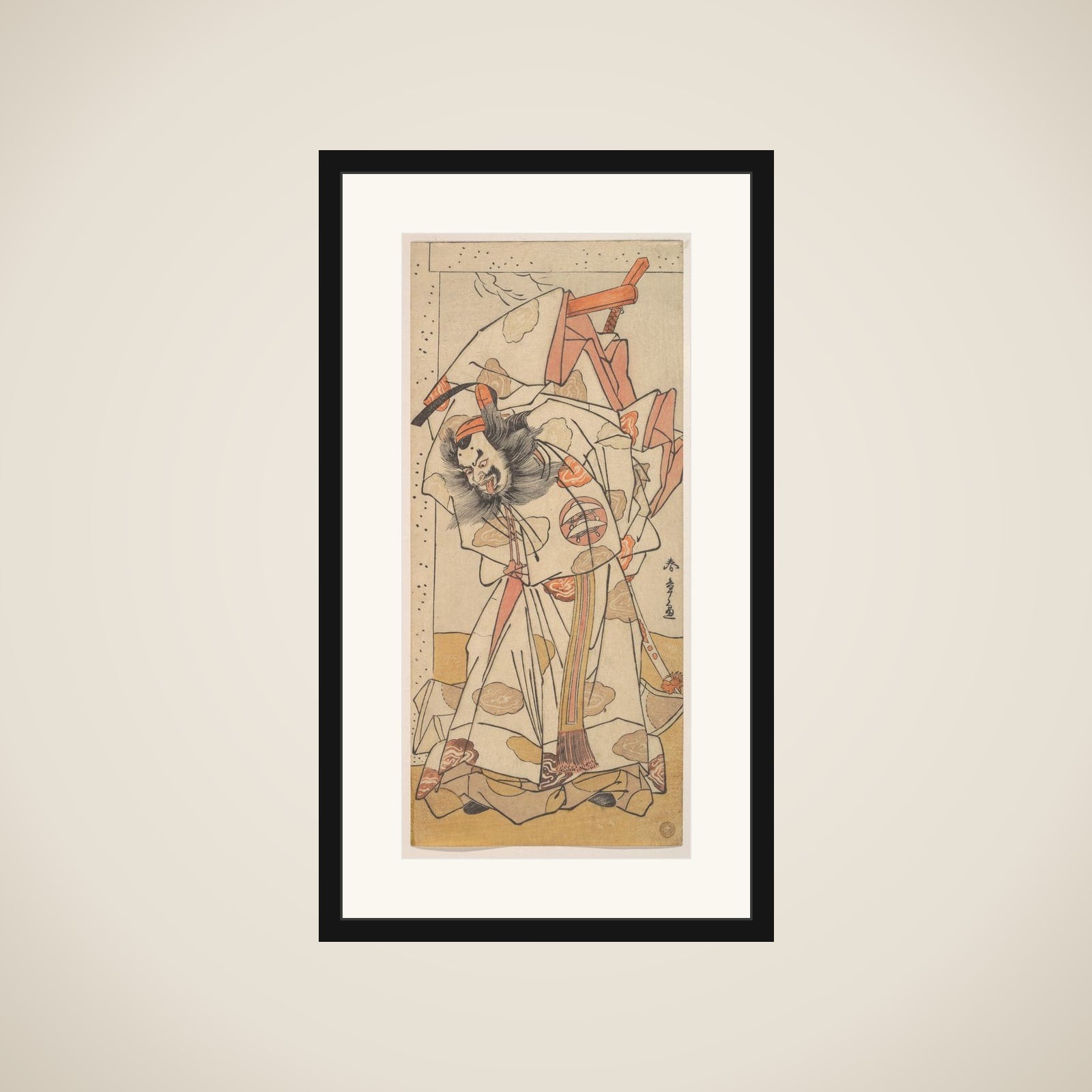 The Second Nakajima Mihoemon in the Role of Sadaijin Jihei framed