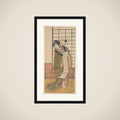 The Second Yamashito Kinsaku as a Courtesan Standing in a Room framed