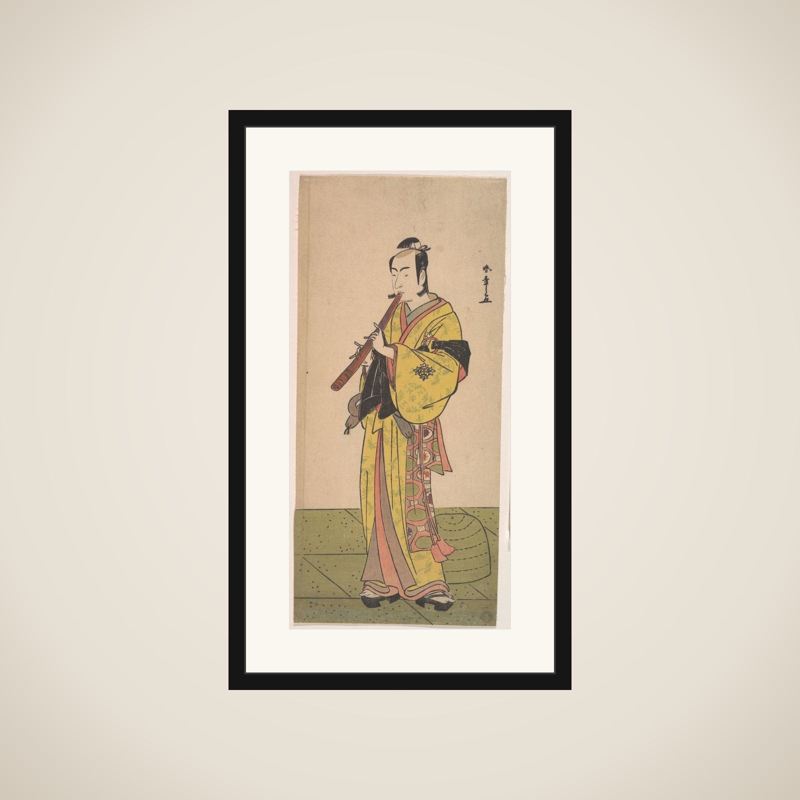 Ichikawa Bennosuke as a Man in Komuso Attire framed