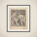 Adam and Eve (Labour: Whan Adam Delved and Eve Span, Who Was Then the Gentleman?) framed