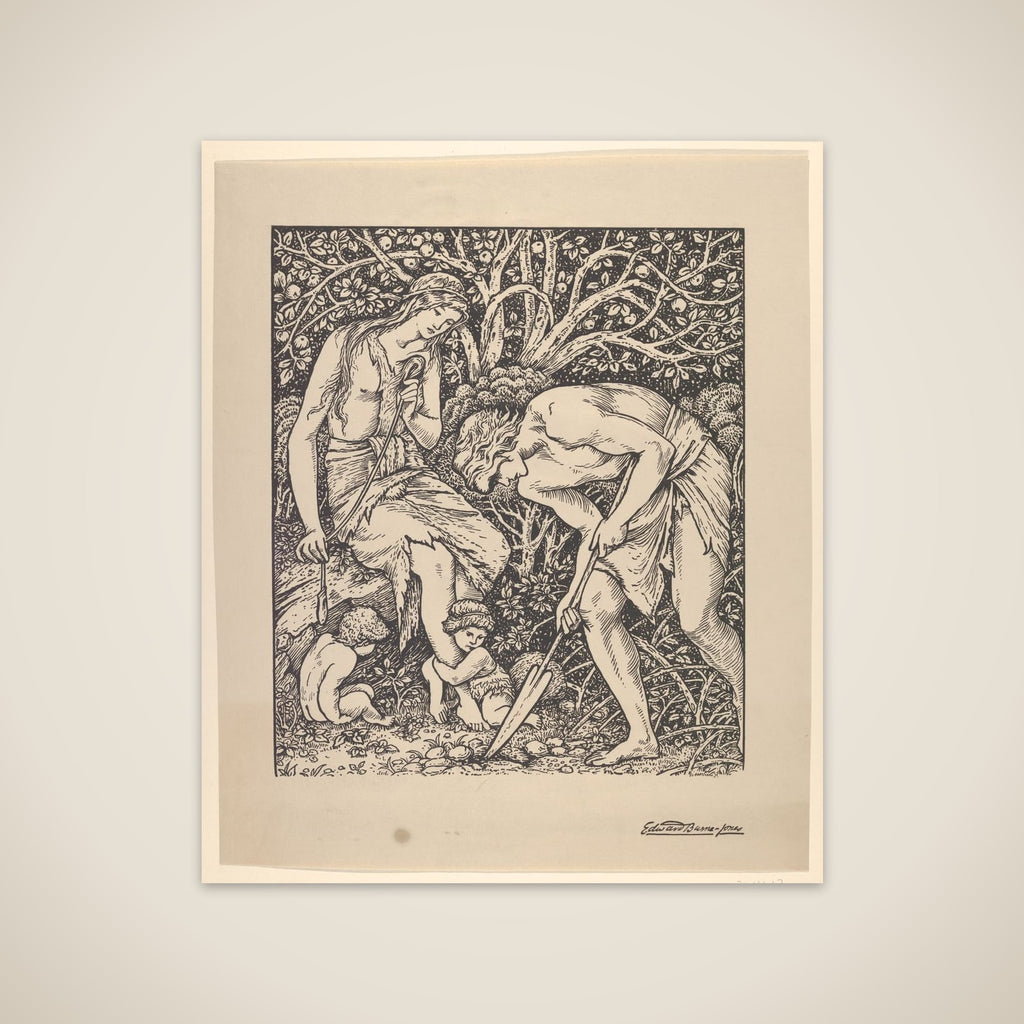 Adam and Eve (Labour: Whan Adam Delved and Eve Span, Who Was Then the Gentleman?) unframed print
