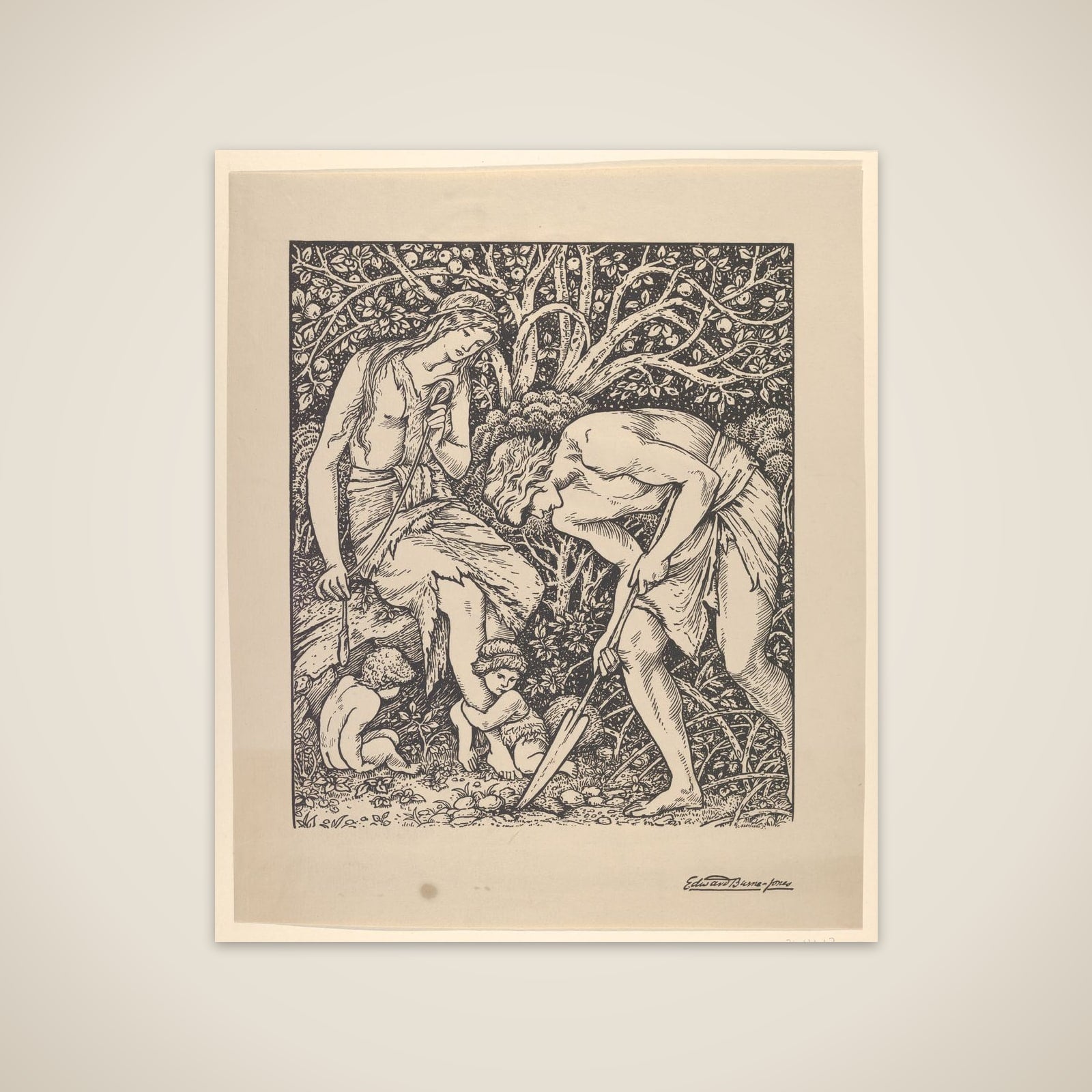 Adam and Eve (Labour: Whan Adam Delved and Eve Span, Who Was Then the Gentleman?) unframed print