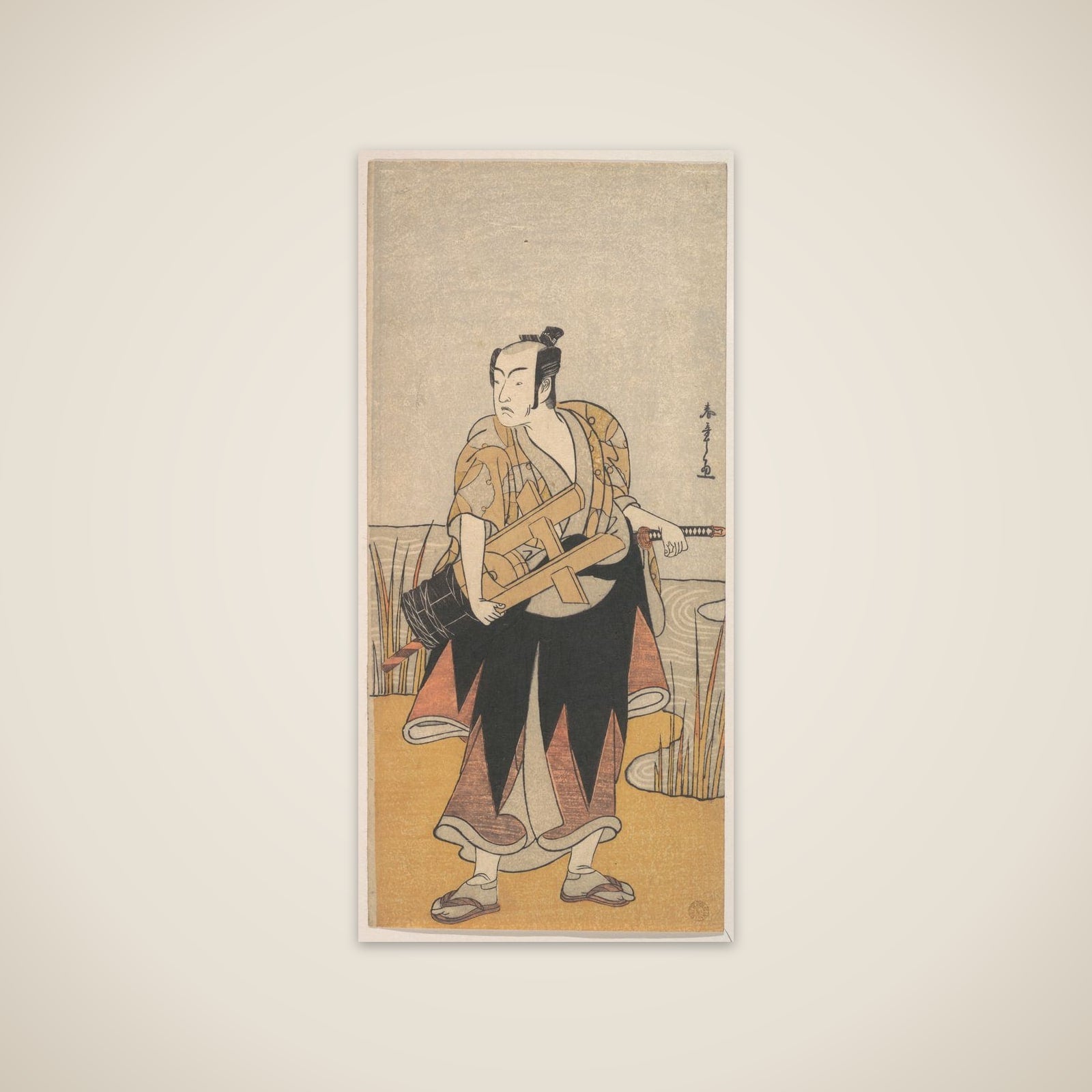 The Fourth Matsumoto Koshiro as a Man Standing on the Bank of a River unframed print