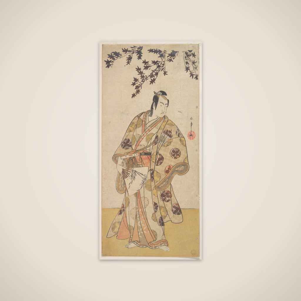The Third Ichikawa Yaozō as a Daimyo Standing Under a Maple Tree unframed print