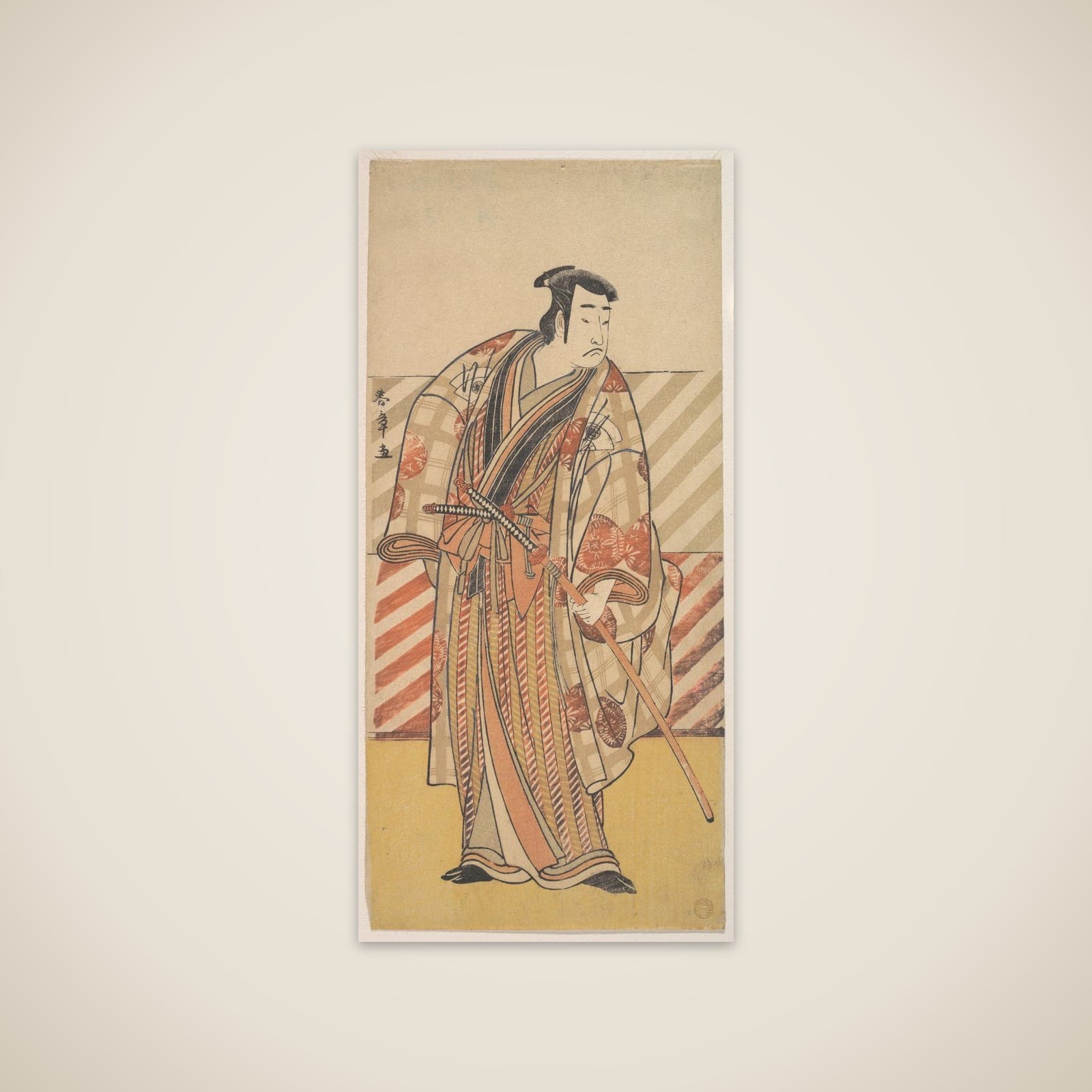 Onoe Matsusuke as a Samurai of the Fujiwara Clan unframed print