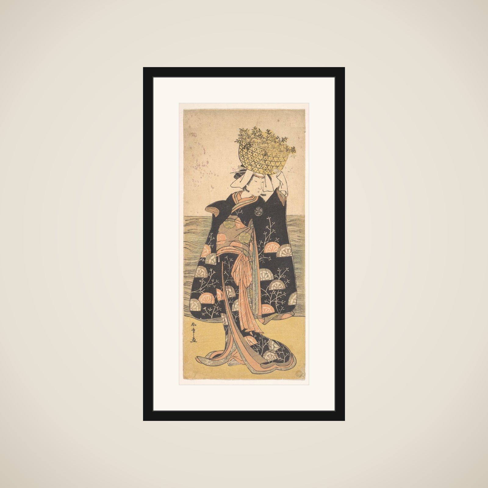 The First Nakamura Nakazo in the Role of the Ghost of Shiragiku framed