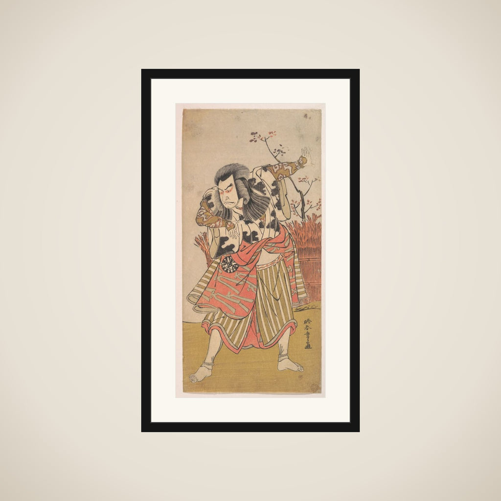 The First Nakamura Nakazo as an Unarmed Man Standing in a Dramatic Pose framed