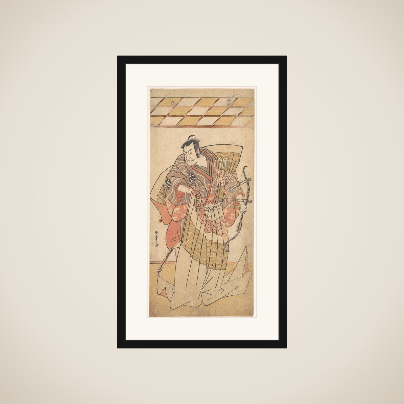 The First Nakamura Nakazo as a Man of High Rank Attired in Naga-Bakama framed