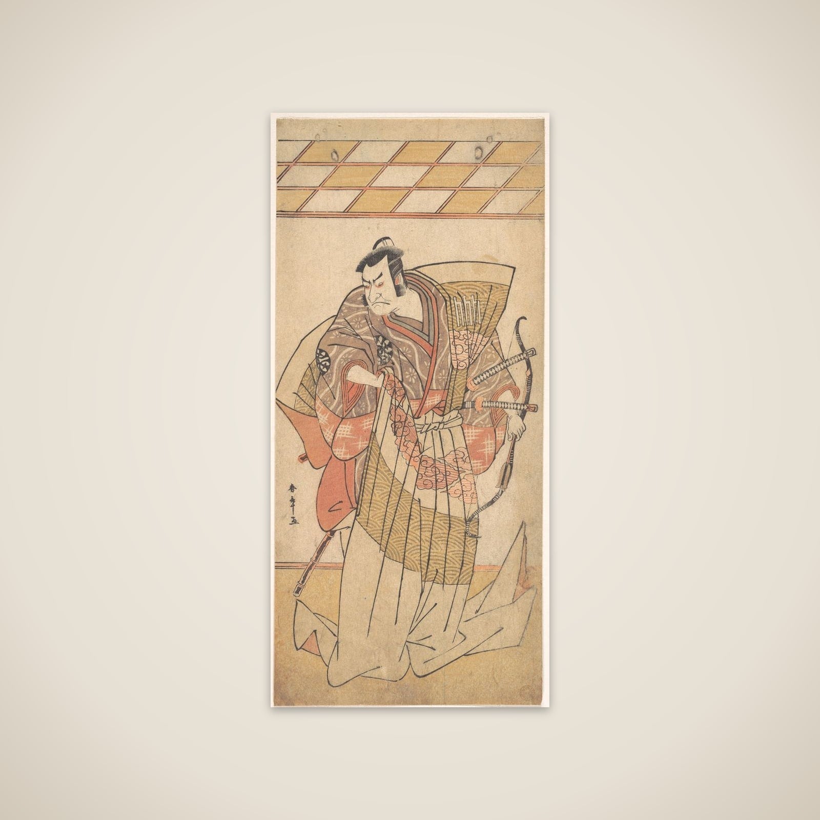 The First Nakamura Nakazo as a Man of High Rank Attired in Naga-Bakama unframed print