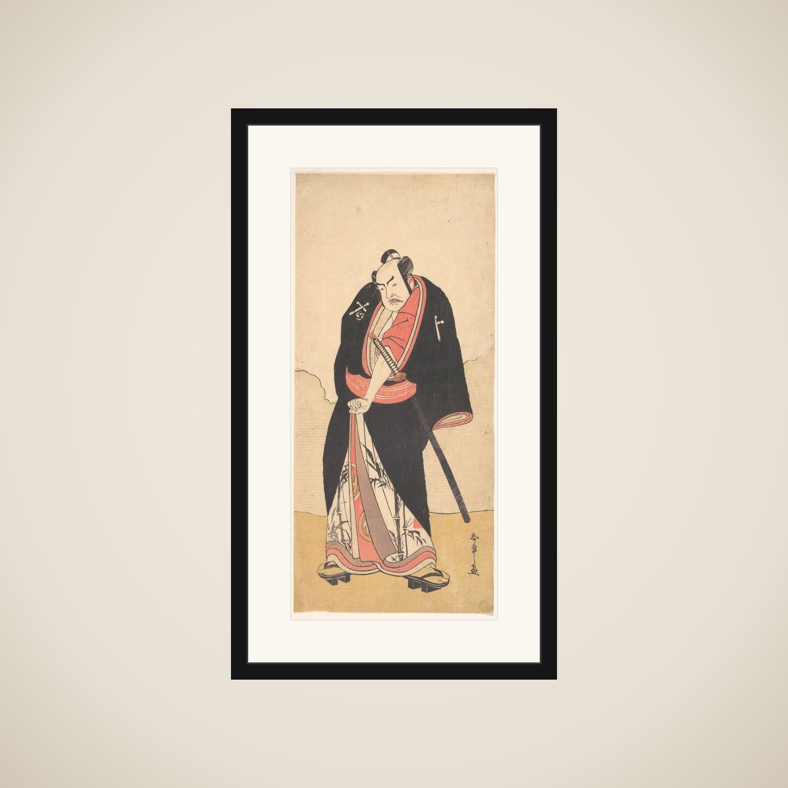 Kabuki Actor Nakamura Sukegorō II as Kaminari Shōkurō framed