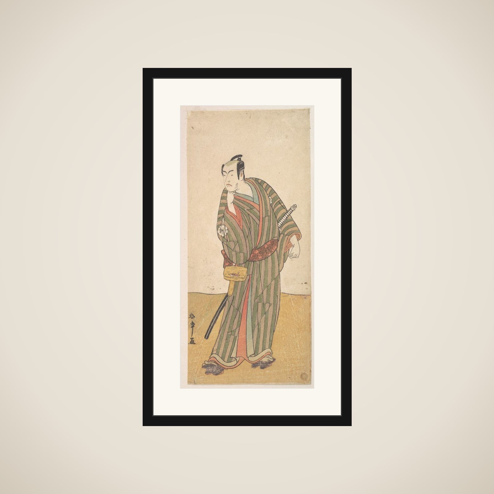 The Fourth Matsumoto Koshiro as an Otokodate Standing framed