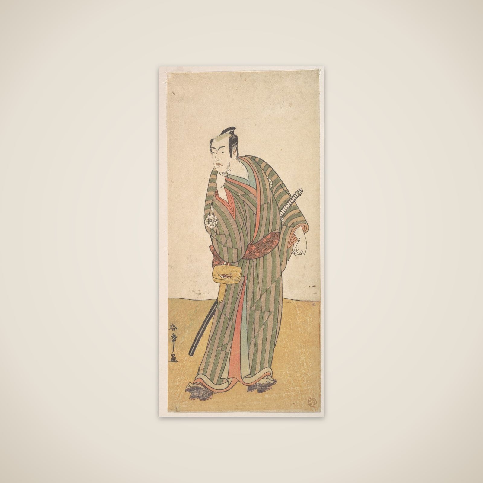 The Fourth Matsumoto Koshiro as an Otokodate Standing unframed print