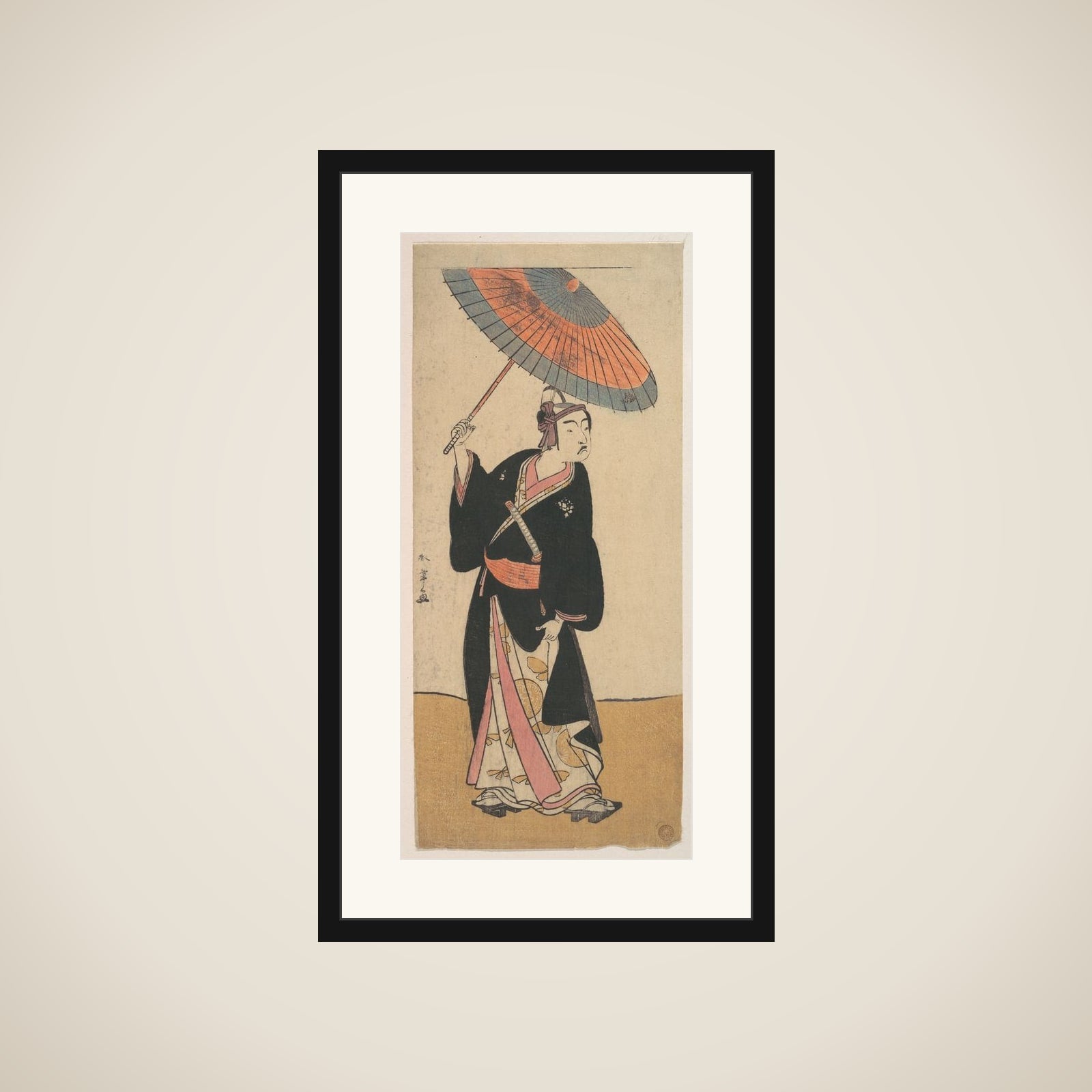 The Third Ichikawa Yaozo in the Role of Otokodate Sukeroku framed