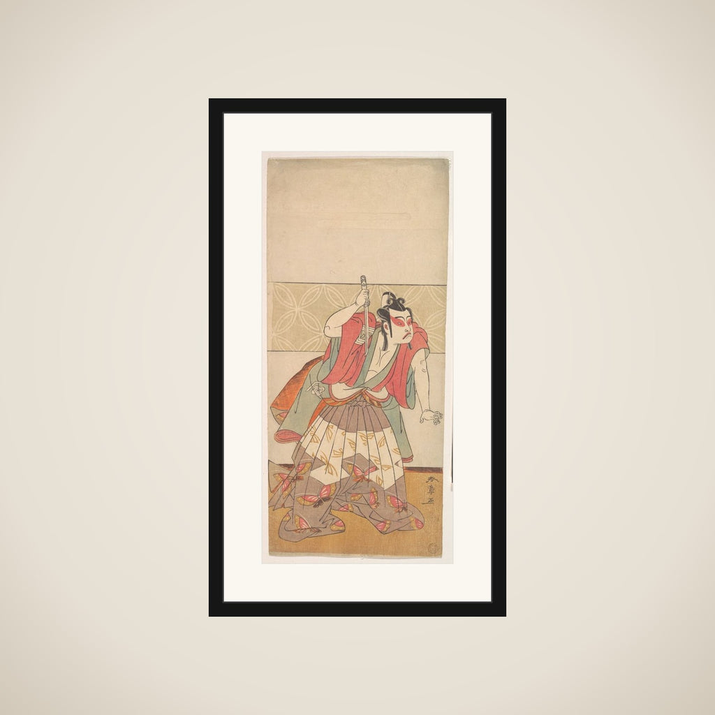 The Second Ichikawa Yaozo in the Role of Soga no Goro framed