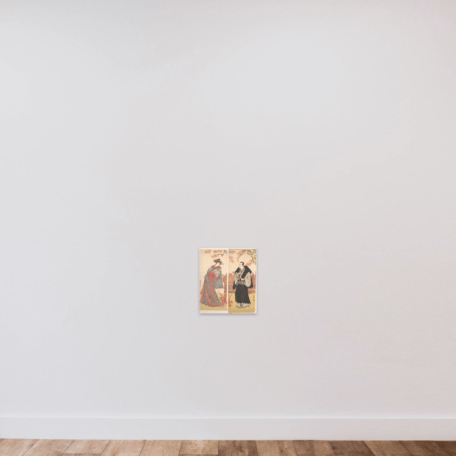 The Second Segawa Tomisaburo as a Tall Courtesan Standing in a Room unframed — shown to scale