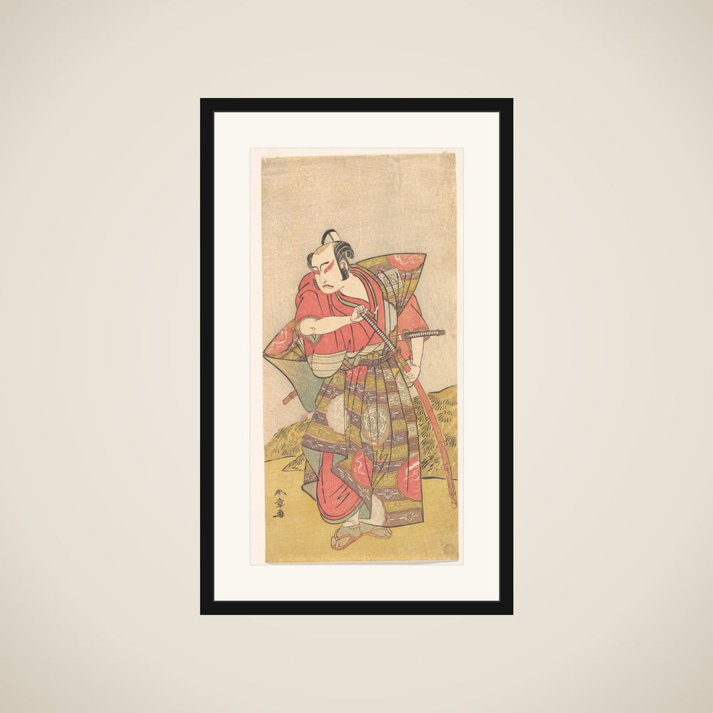 The Second Ichikawa Yaozo as a Samurai Dressed in a Gaudy Kamishimo framed
