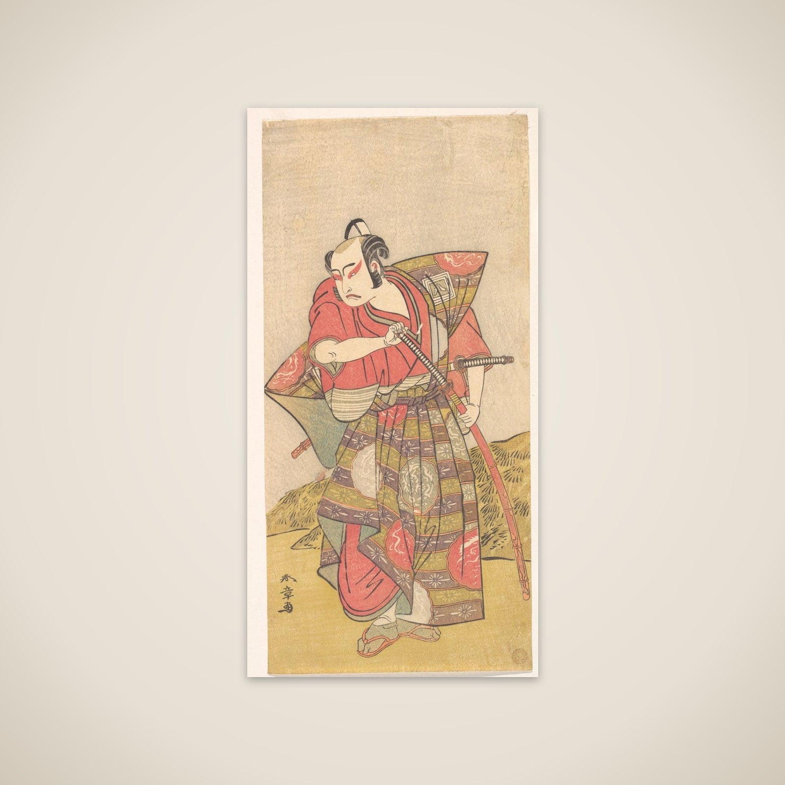 The Second Ichikawa Yaozo as a Samurai Dressed in a Gaudy Kamishimo unframed print