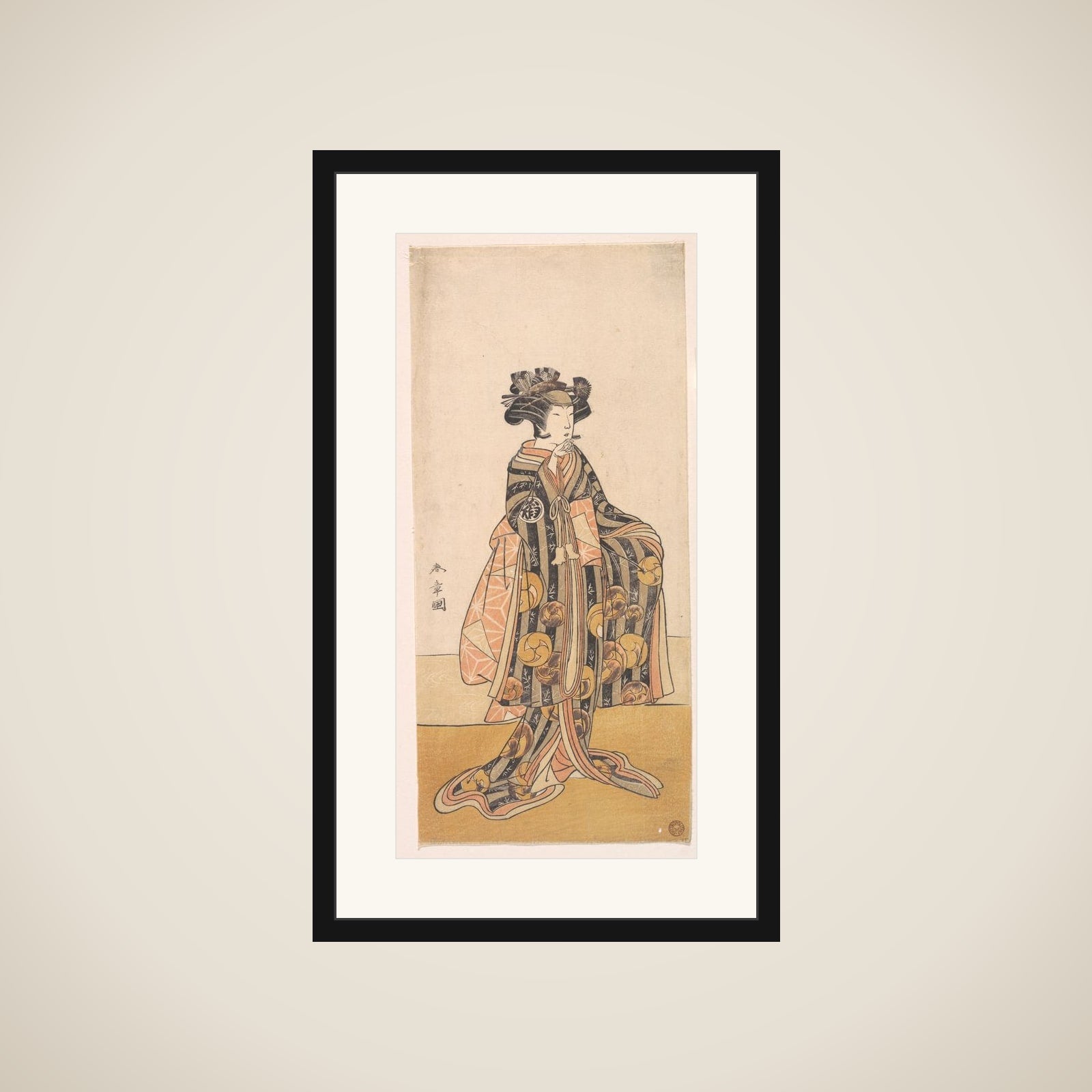 Yoshizawa Iroha as a Woman (Tomoe Gozen?) Standing on the Bank framed