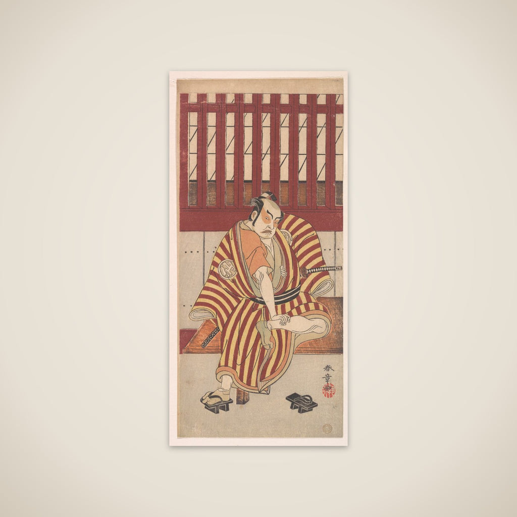 The Second Nakamura Sukegoro as an Otokodate Seated on a Wooden Bench unframed print