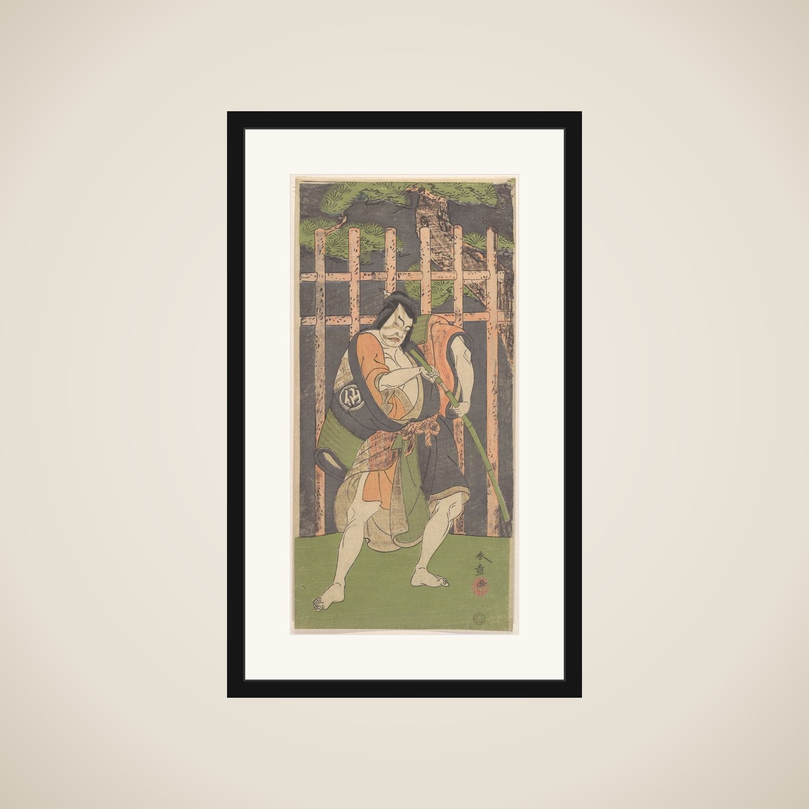 The Second Nakamura Sukegoro as an Outlaw framed