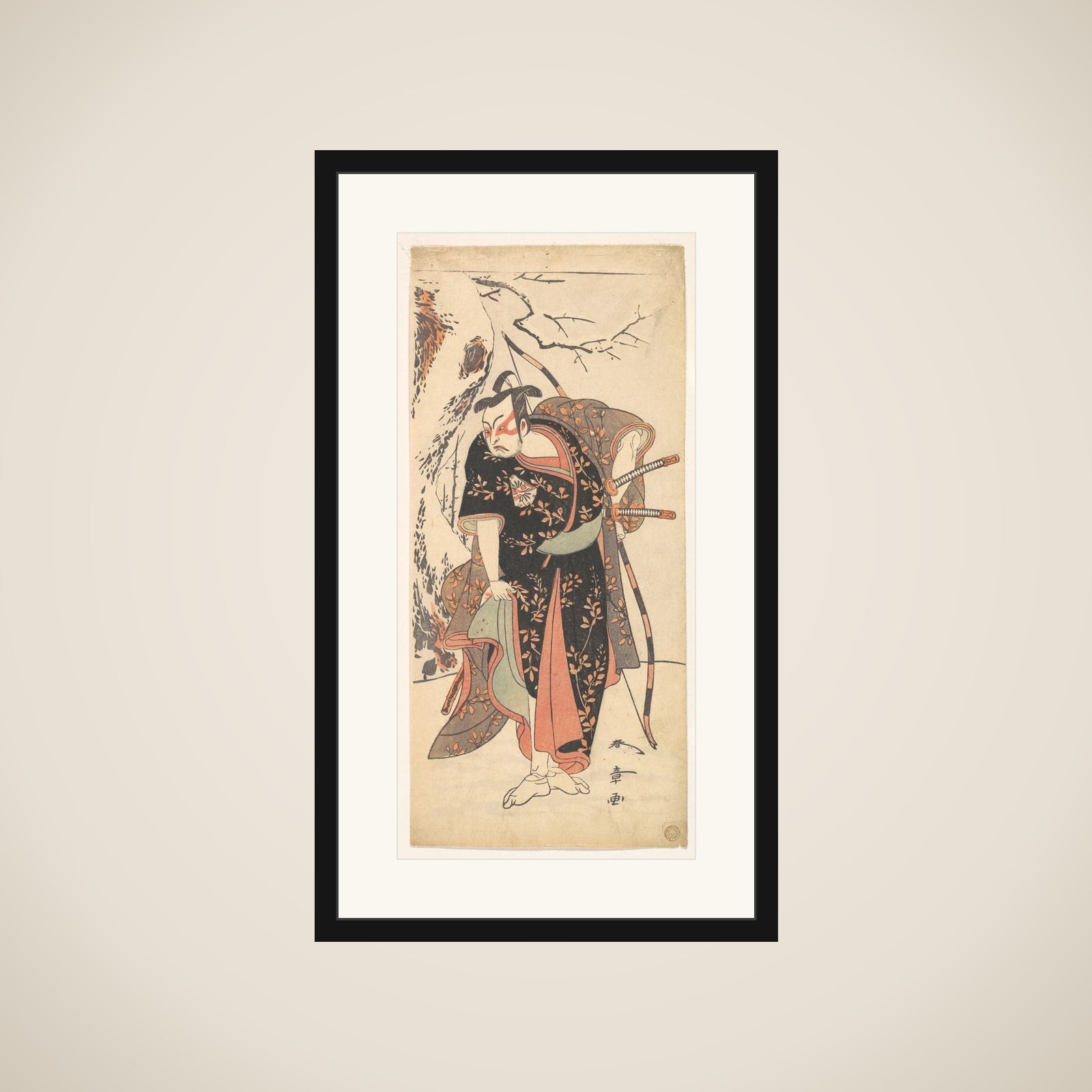 The Second Nakamura Juzo as a Samurai of High Rank framed