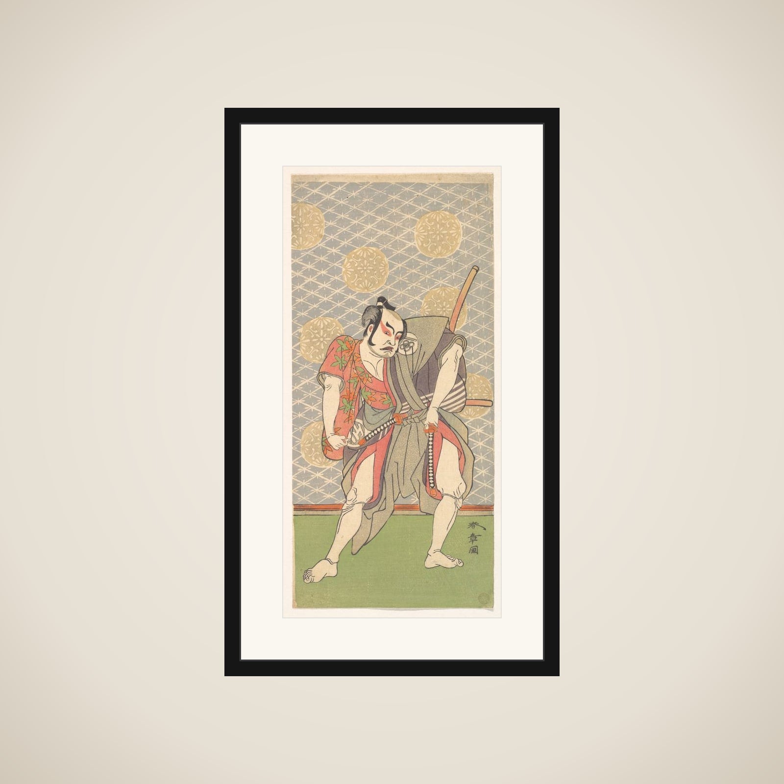 The Second Nakamura Sukegoro in the Role of Gokumon no Shobei framed