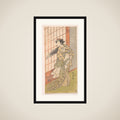 The First Nakamura Tomijuro as an Angry Woman Standing in a Room framed