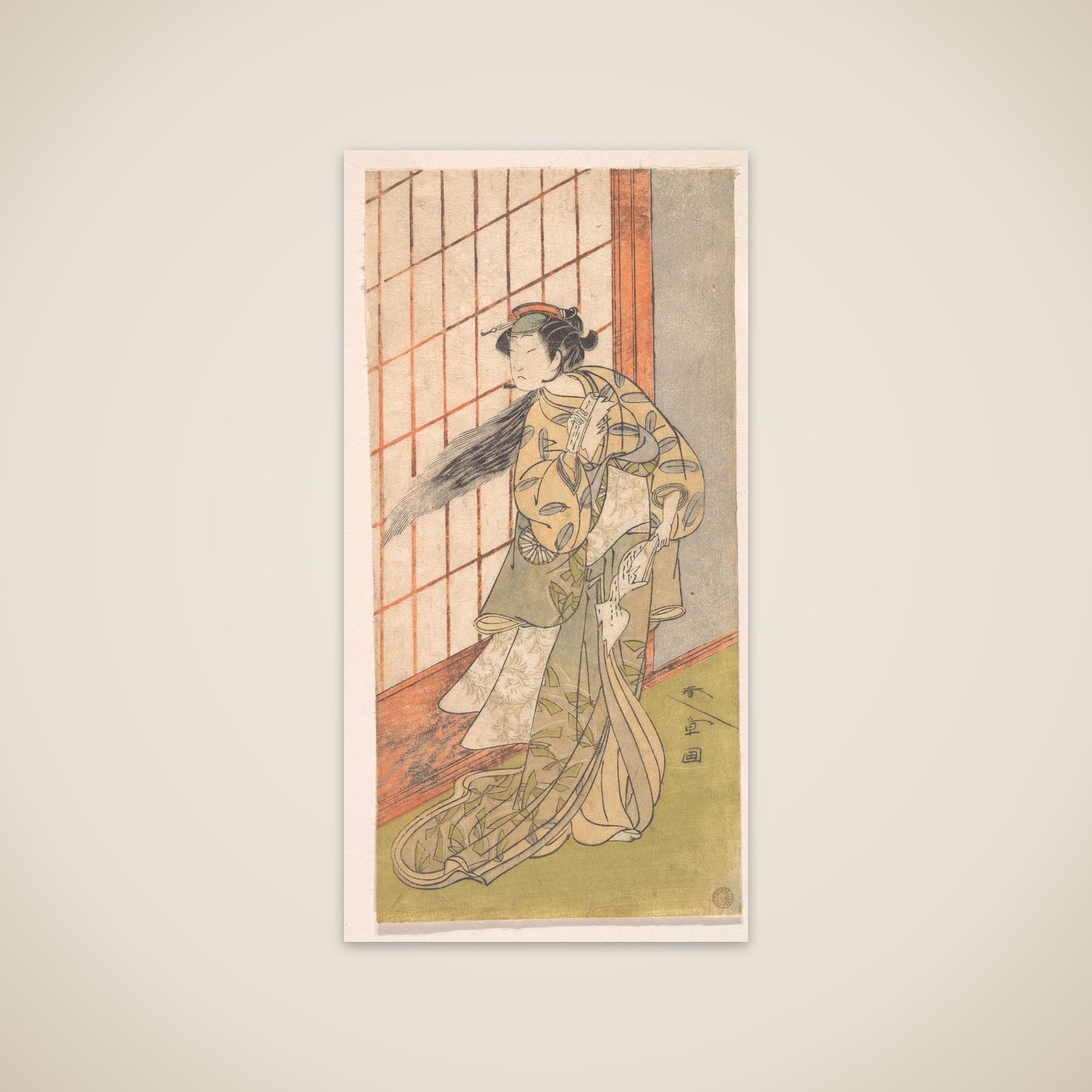 The First Nakamura Tomijuro as an Angry Woman Standing in a Room unframed print
