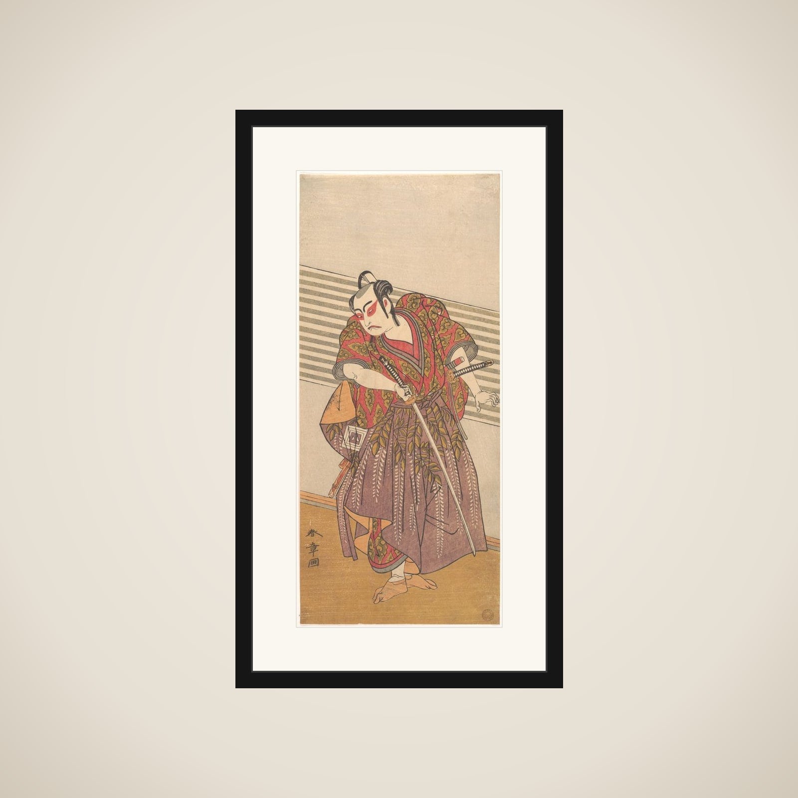 The Second Ichikawa Yaozo as a Samurai framed