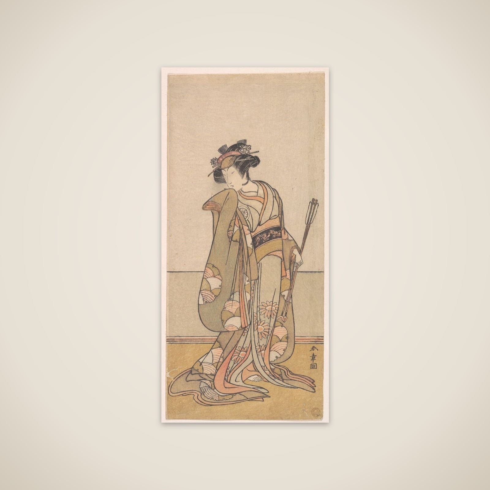 The Third Segawa Kikunojo as a Woman Walking Toward the Right unframed print