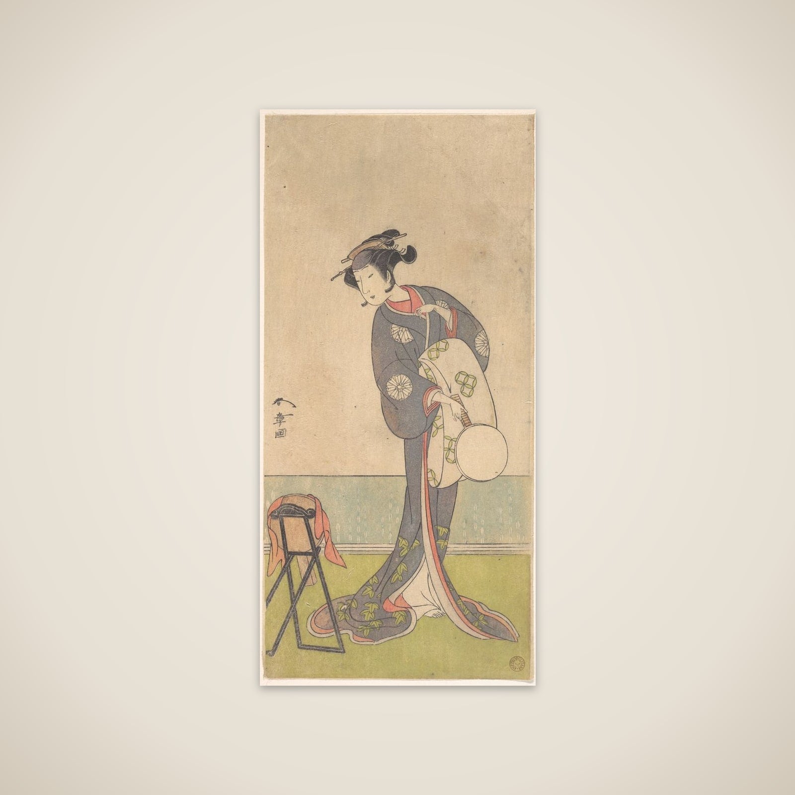 The First Nakamura Tomijuro as an Oiran Standing in a Room unframed print