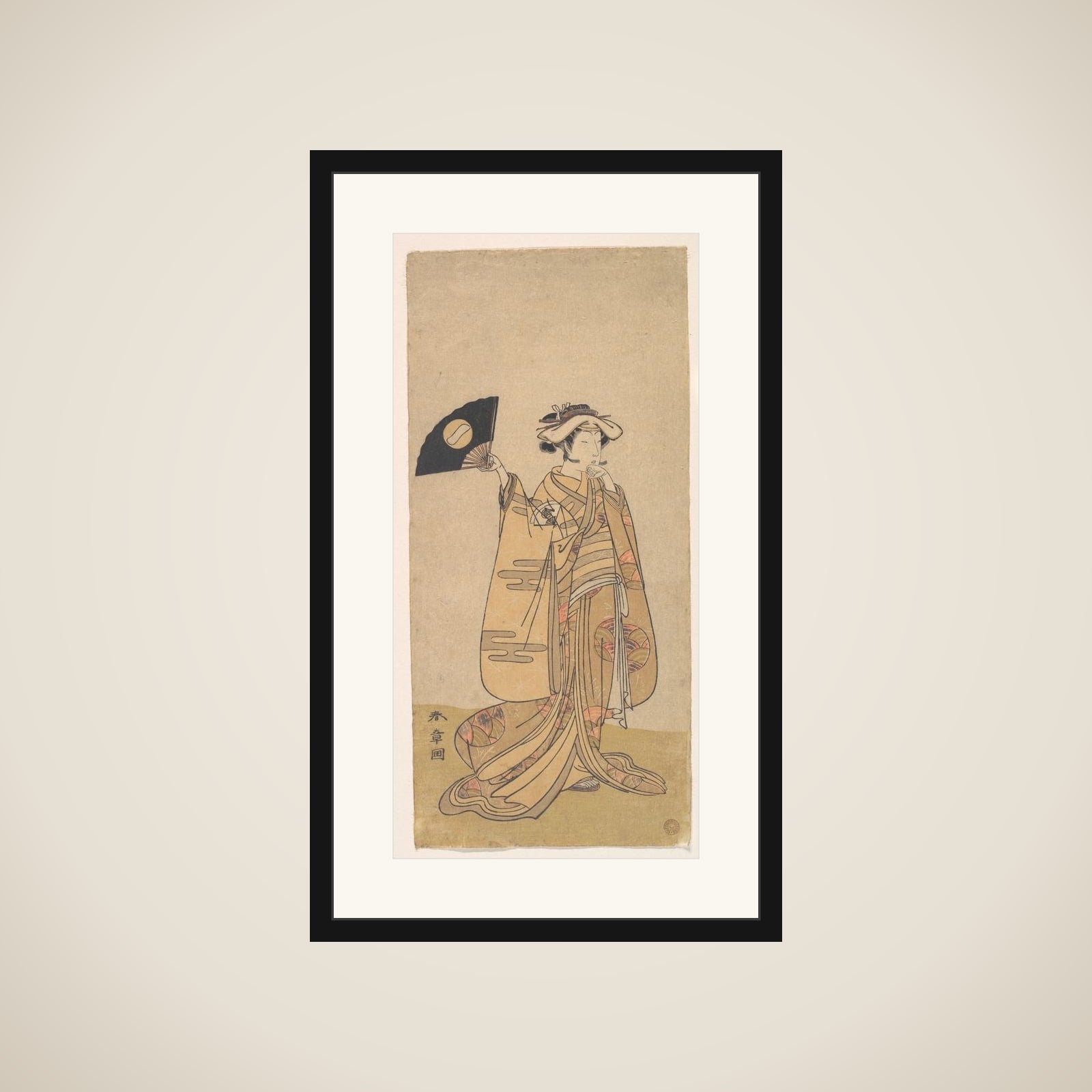 Onoe Tamizo as a Woman Standing, Facing to the Right framed