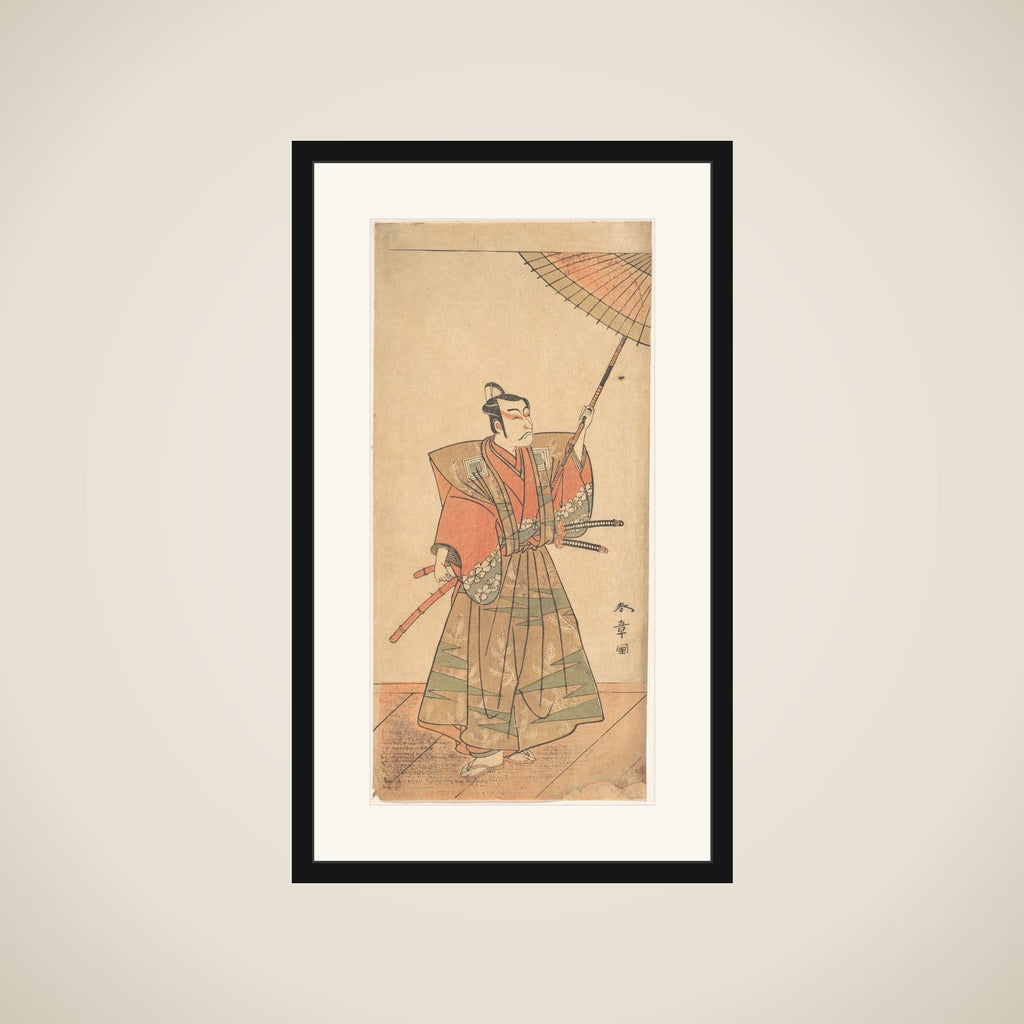 The Fifth Ichikawa Danjuro as a Samurai Attired in Ceremonial Kamishimo framed