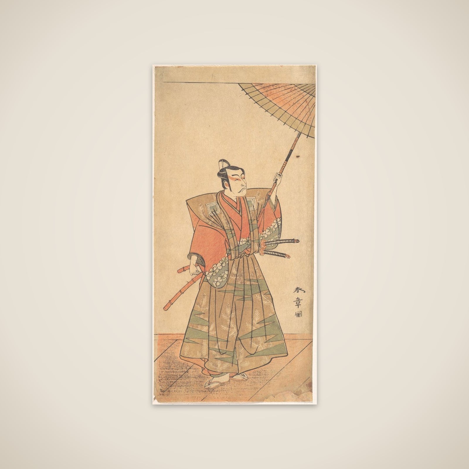 The Fifth Ichikawa Danjuro as a Samurai Attired in Ceremonial Kamishimo unframed print