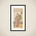 Arashi Sangoro as a Samurai Standing on the Veranda of a Great House framed