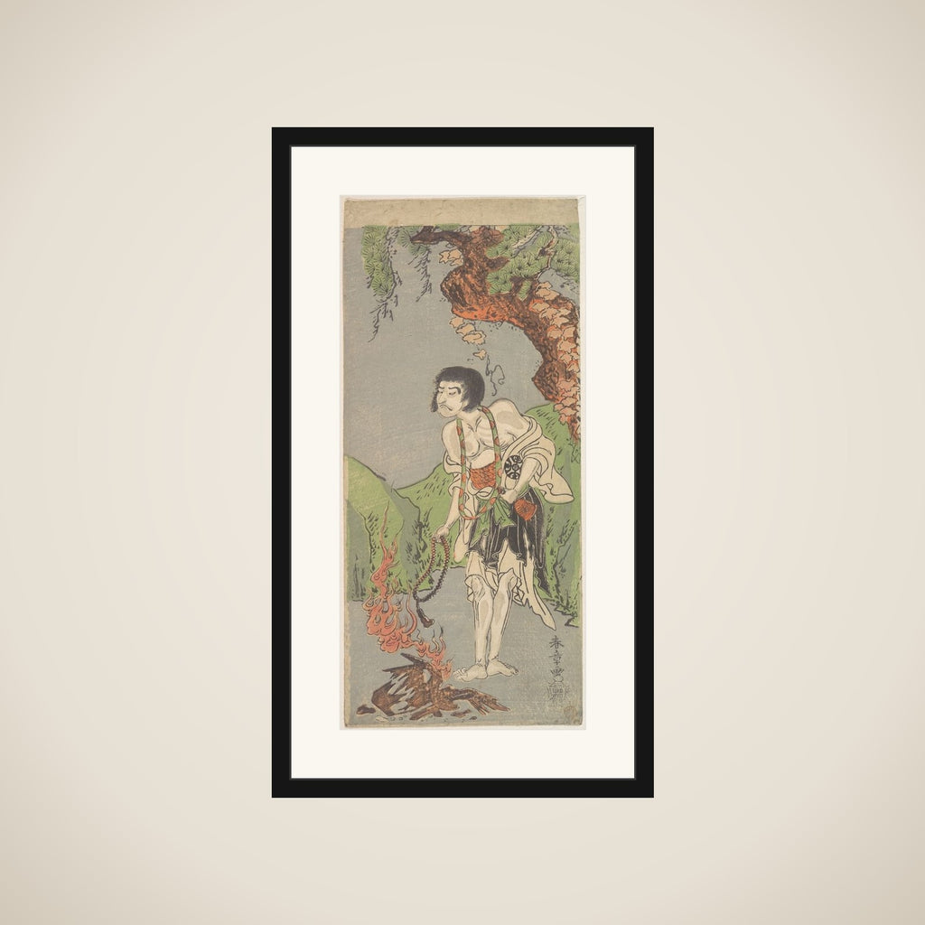 The First Nakamura Nakazo in the Role of Raigo Ajari, a Buddhist Monk framed