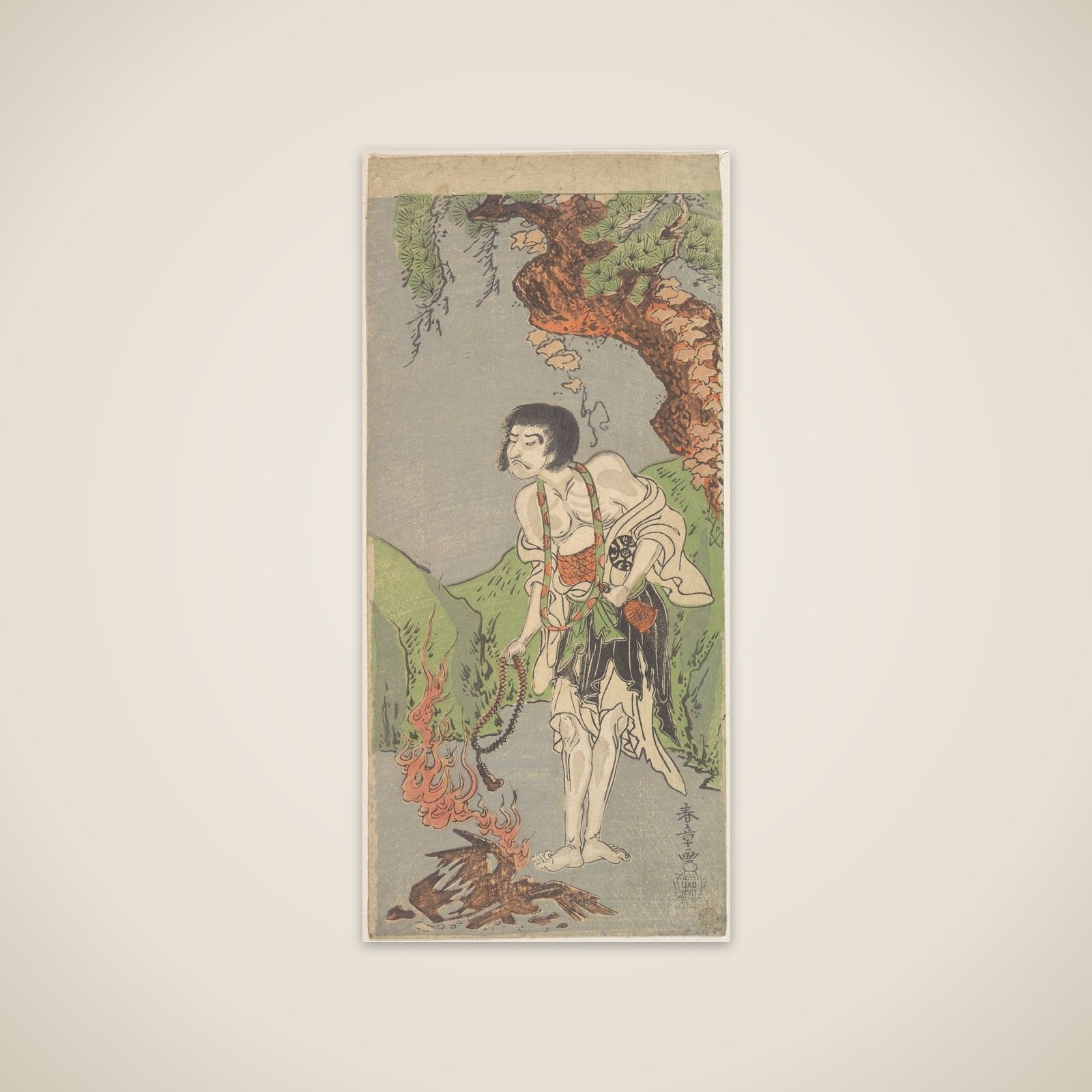 The First Nakamura Nakazo in the Role of Raigo Ajari, a Buddhist Monk unframed print