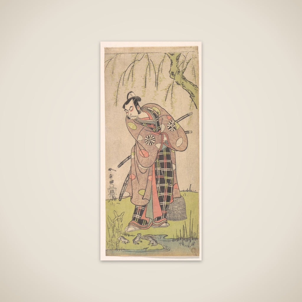 The First Nakamura Nakazo as a Samurai Standing Near a Willow Tree unframed print
