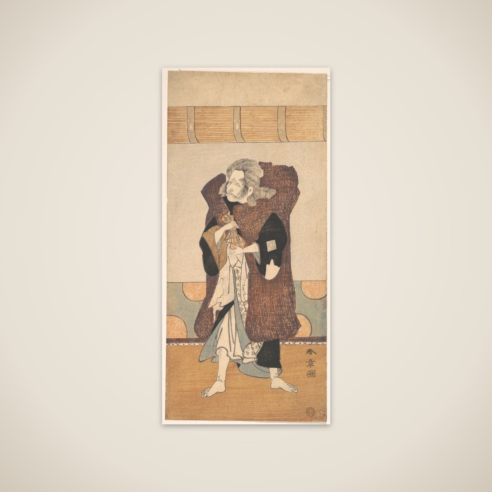 The Fifth Ichikawa Danjuro as an Old Man with Long Gray Hair unframed print