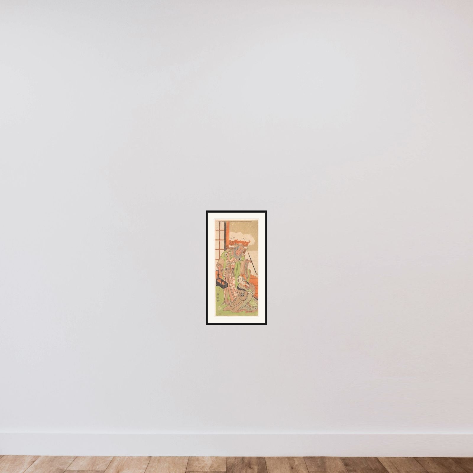 Scene From the Second Act of the Drama "Kawaranu Hana Sakae Hachinoki" framed — shown to scale