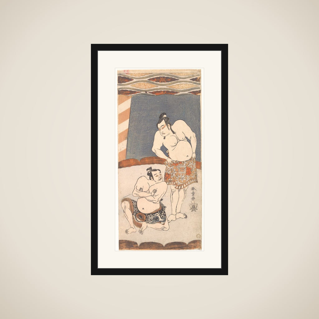 The Second Ichikawa Yaozo as a Wrestler Standing in an Arena framed