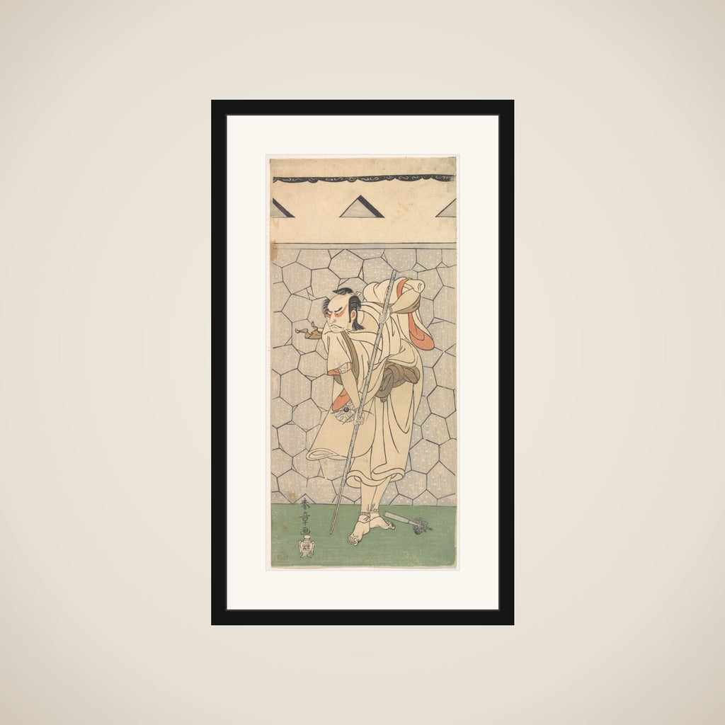 The First Nakamura Nakazo as Warrior Disguised as a Rokubu framed