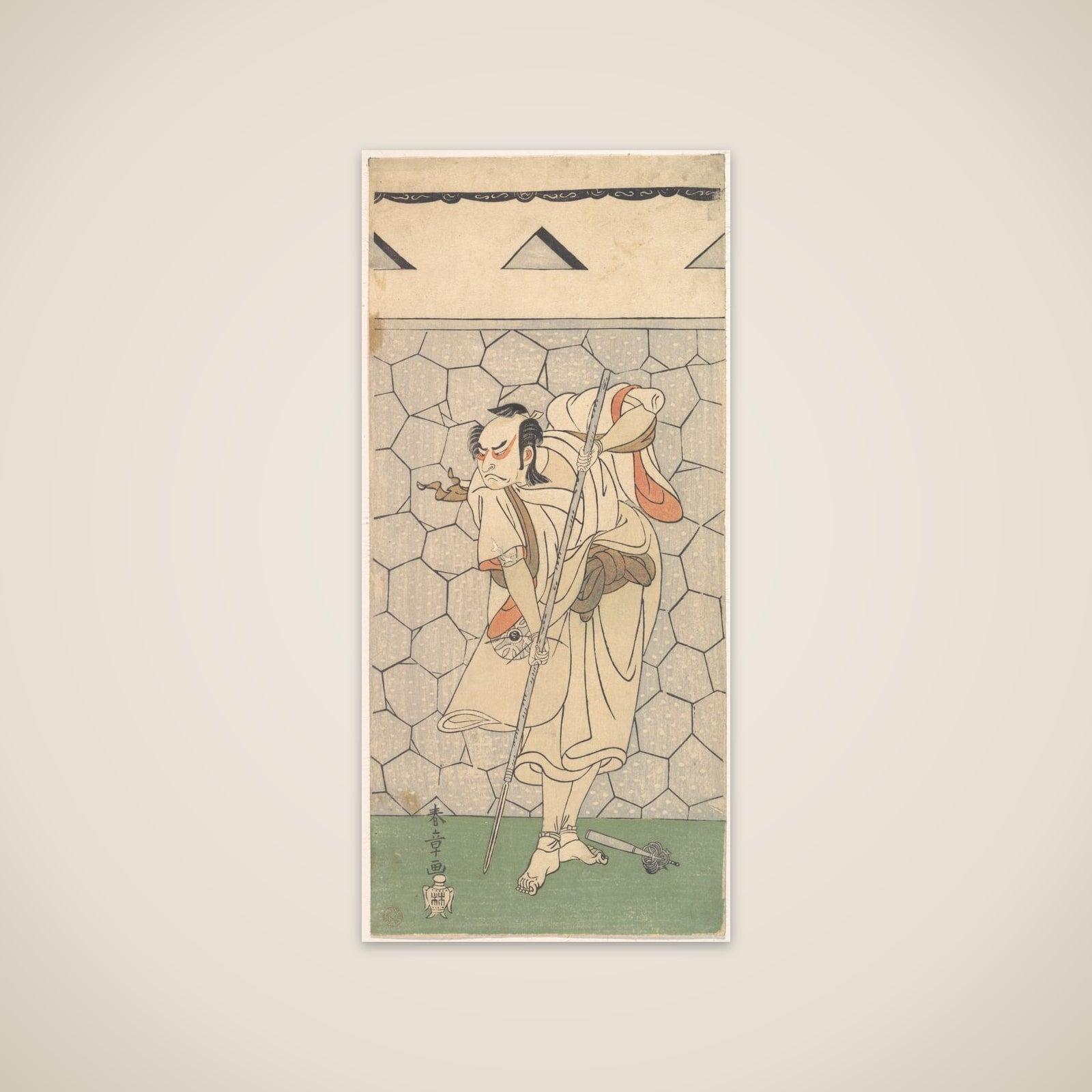 The First Nakamura Nakazo as Warrior Disguised as a Rokubu unframed print