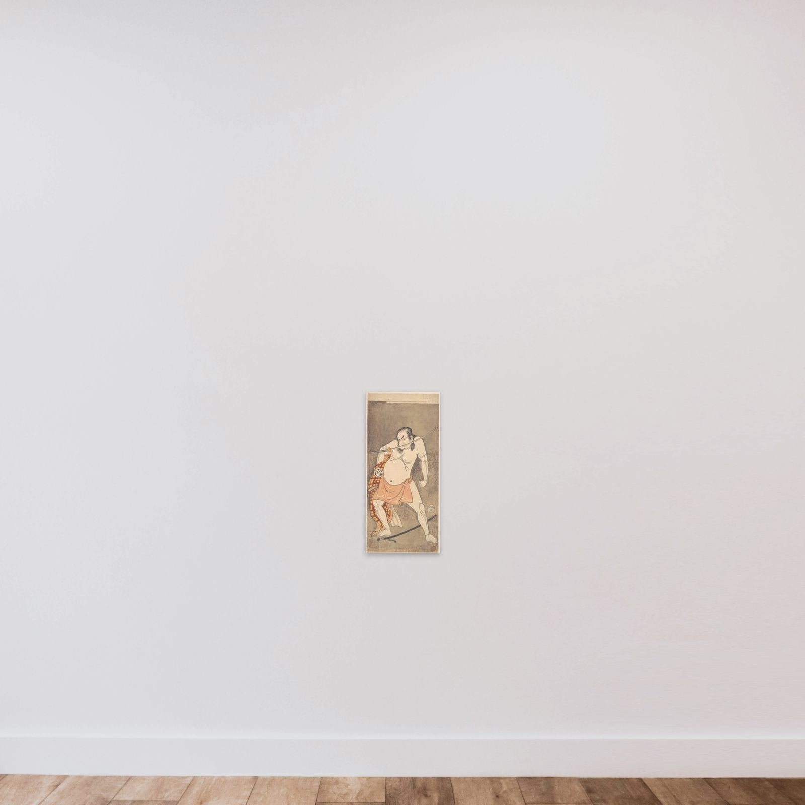 The Second Nakamura Sukegoro as a Man Entirely Nude Save for Loin Cloth unframed — shown to scale