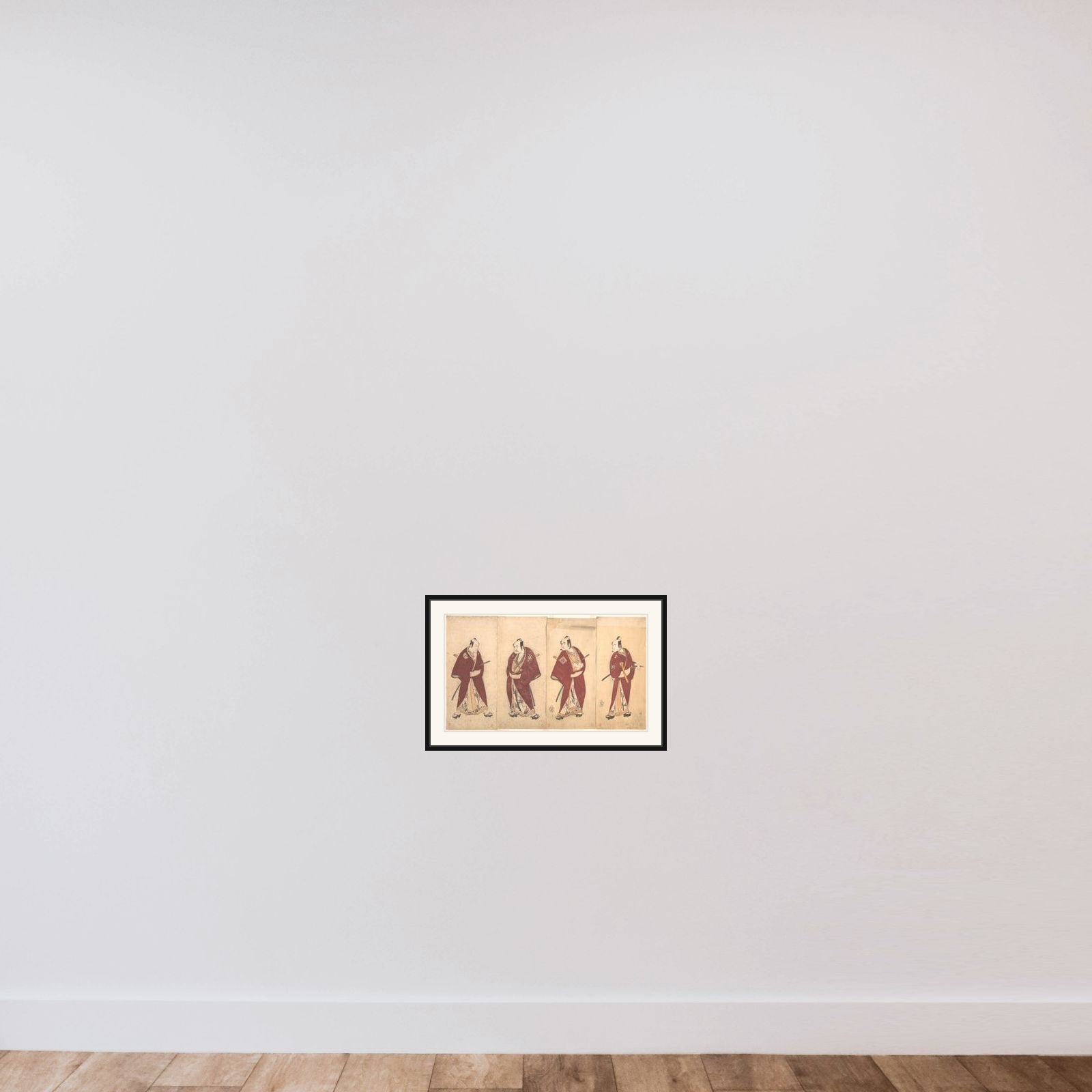 Four of the Five Actors Who Performed the Shosa "Gonen Otoko" framed — shown to scale