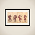 Four of the Five Actors Who Performed the Shosa "Gonen Otoko" framed
