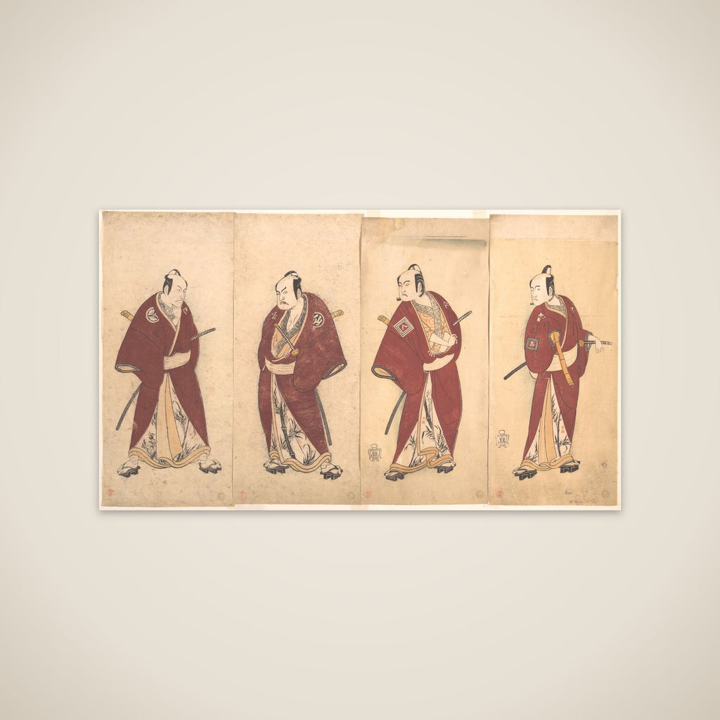 Four of the Five Actors Who Performed the Shosa "Gonen Otoko" unframed print