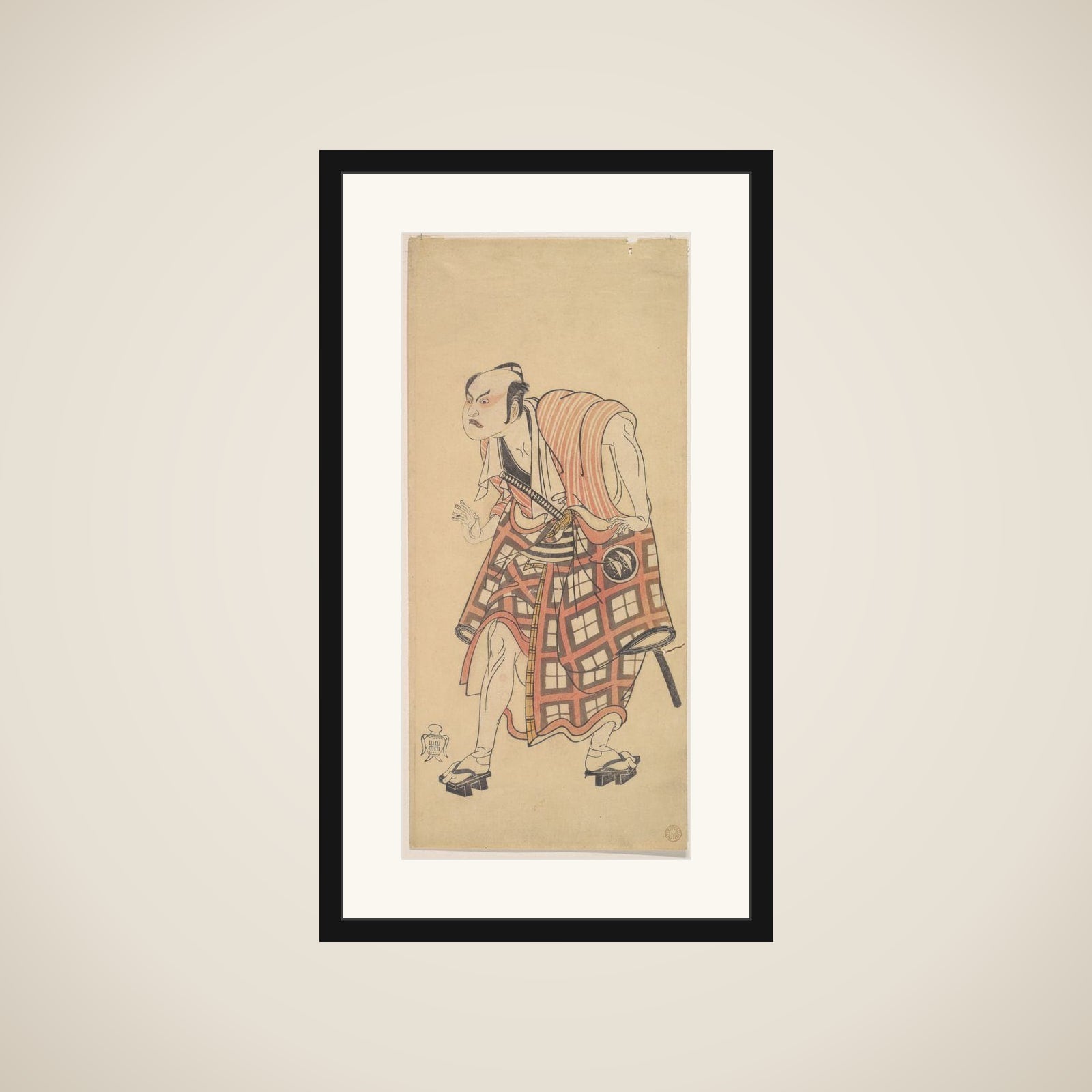 The Second Nakajima Mihoemon as a Man Standing with Head Bent Forward framed