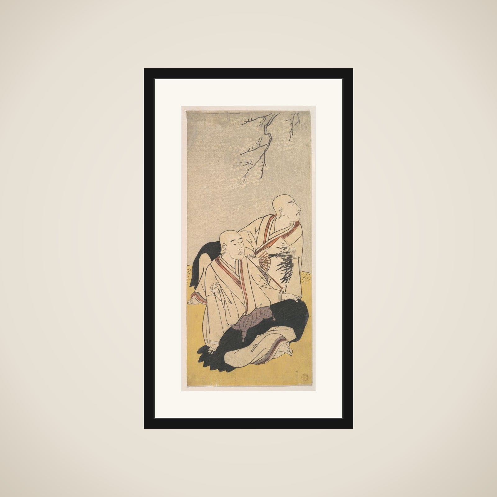 The Third Sawamura Sojuro & the Second Ichikawa Monnosuke as Buddhist Monks framed